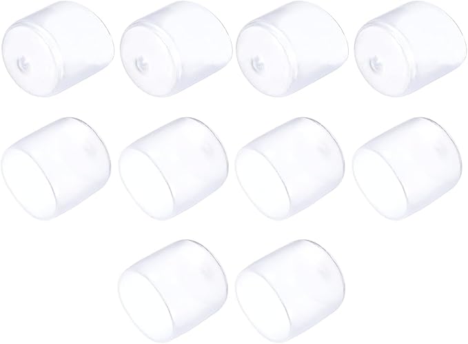 uxcell 10pcs Rubber End Caps 25mm(1") ID Vinyl Round End Cap Cover Screw Thread Protectors Clear