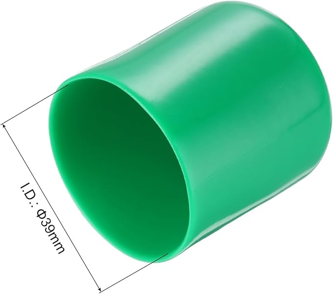 uxcell 10pcs Rubber End Caps 39mm(1 1/2") ID Vinyl Round End Cap Cover Screw Thread Protectors Dark Green