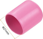 uxcell 10pcs Rubber End Caps 21mm ID Vinyl Round End Cap Cover Screw Thread Protectors Pink
