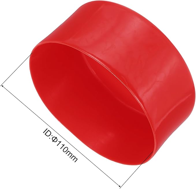 uxcell 4pcs Rubber End Caps 110mm ID Vinyl Round End Cap Cover Screw Thread Protectors Red, 50mm Height