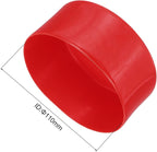 uxcell 4pcs Rubber End Caps 110mm ID Vinyl Round End Cap Cover Screw Thread Protectors Red, 50mm Height