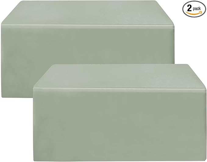 HolidayIdeas 2 Pack Fitted Tableclothes - 48 x 24 Inch - Rectangle Tablecloths for 4 Foot Tables, Polyester Fabric Table Covers for Parties, Holiday Dinner, Trade Show (Sage Green)