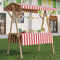 Foldable Vendor Cart with Wheels - Portable Outdoor Concession Stand Booth for Farmers Market, Street Fairs, Vending Display Counter, Commercial Kiosk Stall
