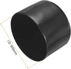 uxcell 4pcs Rubber End Caps 56mm ID Vinyl Round End Cap Cover Screw Thread Protectors Black, 40mm Height