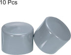 uxcell 10pcs Rubber End Caps 60mm(2.4") ID Vinyl Round End Cap Cover Screw Thread Protectors Grey