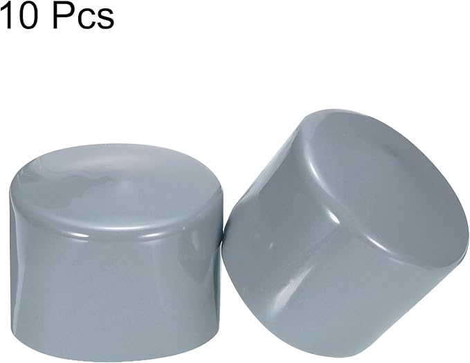 uxcell 10pcs Rubber End Caps 60mm(2.4") ID Vinyl Round End Cap Cover Screw Thread Protectors Grey
