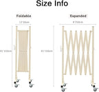 TRUNK Industrial Expandable Metal Barricade, 8 Feet, Milkyellow, Portable Safety Barrier with Casters, Flexible Fence Mobile Barrier Gate, Adjustable Traffic Fence for School,Shopping mall