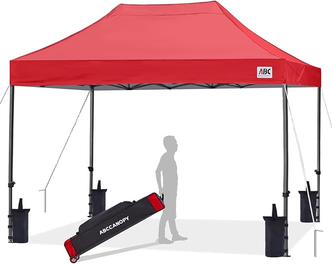ABCCANOPY Patio Pop Up Canopy Tent 8x12 Commercial-Series (Red)