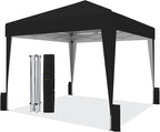 SANWAY 10x10 Pop up Canopy Tent, One-Button, Outdoor Instant Canopy Protable for Events, Camping, Parties, Vendor, Beach Tent - Black