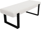 VANT Upholstered Bed Bench - Boucle Ivory - Matte Black - Contemporary Modern, Bedroom Bench Seat, Hallway, or Entryway