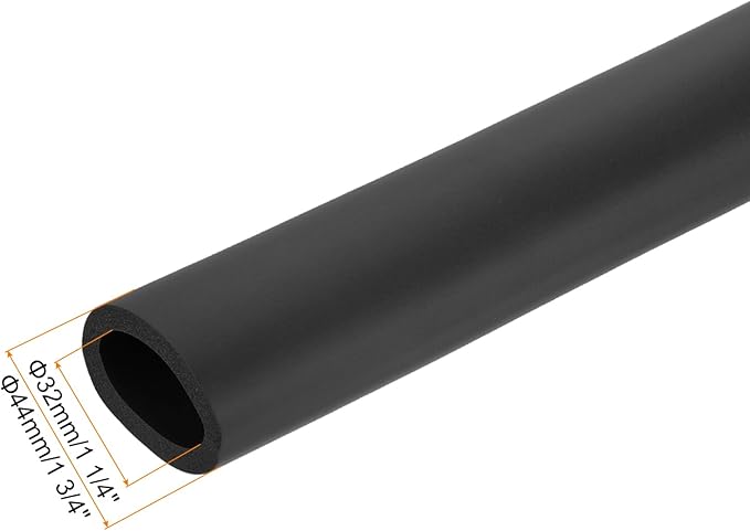 uxcell Foam Tubing for Handle Grip Support,32mm(1 1/4") ID 44mm(1 3/4") OD 0.3 Meter/1ft Length Black