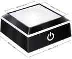 EUSTUMA LED Light Base Non-Slip Square Display Stand in A Variety of Colors,Suitable for Glass Crystal Spherical Artwork (Led Base for Glass Ball)