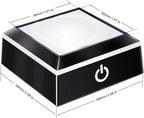 EUSTUMA LED Light Base Non-Slip Square Display Stand In A Variety of Colors,Suitable for Glass Crystal Spherical Artwork (Flat Top Surface)