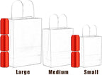 qiqee 100PCS Gift Bag with Handles Bulk Bright Yellow Paper Bags Assorted Sizes(33pcs Large 13",33pcs Medium 11",34pcs Small 8")