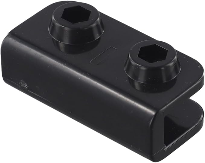 Replacement Connector for Pop-Up Gazebo, Rectangular Bracket Set Compatible with Tent Gazebo, 2-Way Fit, Black, Fits Glass Fiber Support Pole, 1/4 Pack(1Pc)