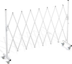 Expandable Barricade Gate,82" Metal Safety Barrier Gate with Casters,Accordion Garden Yard Outdoor Indoor Fence Folding Security Dog Gates Wall Mount,White