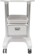 Salon Cart,Freestanding Salon Trolley Storage Cart Utility Cart,Lab Utility Cart with 1 Drawers & 2 Top Tray,Mobile Trolley with 4 Universal Wheels, Capacity 220.46lbs