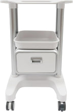 Salon Cart,Freestanding Salon Trolley Storage Cart Utility Cart,Lab Utility Cart with 1 Drawers & 2 Top Tray,Mobile Trolley with 4 Universal Wheels, Capacity 220.46lbs