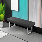 JIEXI Bedroom Bench Bed end upholstered Bench Indoor Corner Small Footstool with Metal Legs, for Kitchen entryway Dining Room and Living Room Window, Plant Bench