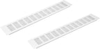 Vent Systems 19.69 x 3.15 Inch (Outer Size) - Pack of 2 - Rectangular Door Vent - White Aluminum Vent Cover, Toe Kick Vent Cover - HVAC for Home, Cabinet Vent - Intake/Exhaust Door Return Air Vent