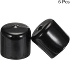 uxcell 5pcs Rubber End Caps 31mm ID Vinyl Round Tube Bolt Cap Cover Screw Thread Protectors Black