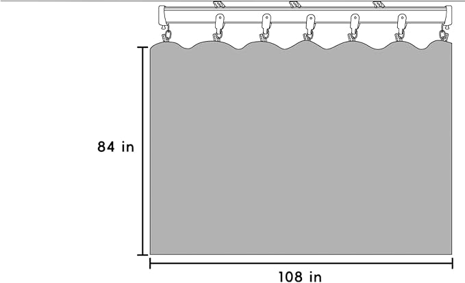 Room Divider Blackout Curtains Flexible Sliding Tracks Sets Ceiling Mounted Rod Window Curtain Privacy Separation for Bedroom Living Rooms,1 Panel Grey Drape and Black Track Set-W108xH84 in