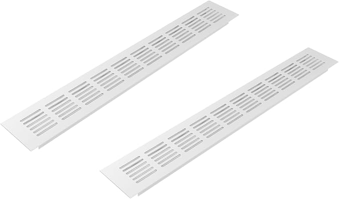 Vent Systems 15.75 x 2.36 (Outer Size) Air Supply Ventilation Grille - White Aluminum Rectangle Intake/Exhaust Door Vent Deflector - HVAC for Home Improvement Floor, Wall Duct Cover