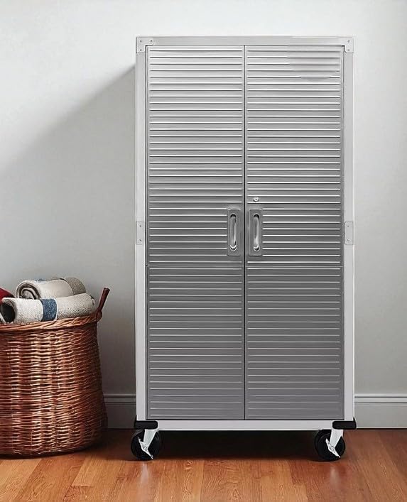 Heavy Duty Storage Solid Stainless Steel Cabinet with Lockable, Adjustable Shelf, Metal Garage Organizer (Granite, 36" W x 18" D x 72" H)
