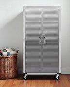 Heavy Duty Storage Solid Stainless Steel Cabinet with Lockable, Adjustable Shelf, Metal Garage Organizer (Granite, 36" W x 18" D x 72" H)