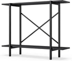 Zhongma 2 Tier Metal Sturdy Heavy Plant Stand, Narrow Plant Stand Indoor and Outdoor, L35.43 x W10.3 x H27.5 inch, 440 LBS Capacity & Heavy Duty Construction