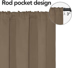 Easy-Going Rod Pocket Blackout Curtains for Bedroom, Room Darkening Window Curtains for Living Room, Thermal Insulated Noise Reduction Solid Window Drapes, 2 Panels(34x84 in, Camel)