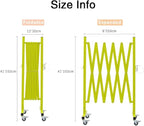 TRUNK Industrial Expandable Metal Barricade, 8 Feet, Matte Yellow, Portable Safety Barrier with Casters, Flexible Fence Mobile Barrier Gate, Adjustable Traffic Fence for Airport,School,Shopping mall