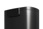 Garvee 13 gal (50 L) and 2.6 gal (10 L) Metal Trash Can Combo Set, Rustproof Garbage Can with Lid, Step-on Trash Bin with Inner Bucket, Rear Handle, Black