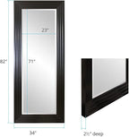 Howard Elliott Rich Espresso Tall Delano Mirror, Large Self Standing Full Length Rectangular Mirror with Stepped Levels, 34 x 82 Inch