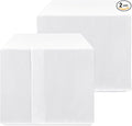HolidayIdeas 2 Pack Square Fitted Table Covers - 38 x 38 Inch - White Fabric Washable Tablecloth Protectors for Folding Table, Parties, Wedding, Trade Show, Dining