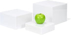 Red Co. Set of 3 Glossy White Acrylic Cube Display Nesting Risers with Hollow Bottoms