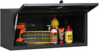 Metal Wall Cabinet with Up-flip Door, Lockable Steel Wall Mounted Storage Cabinet, Floating Tool Cabinet for Garage, Workshop, Warehouse, Kitchen, Bathroom, Assembly Required (Black 13.58"H)
