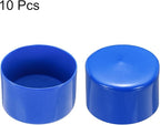 uxcell 10pcs Rubber End Caps 75mm(3 Inch) ID Vinyl Round End Cap Cover Screw Thread Protector Blue