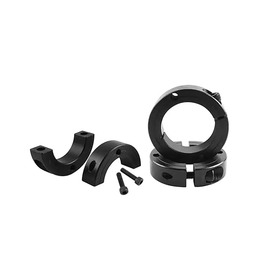 (4-Pack) Shaft Collar 3/4" Bore, 1045 Steel Double Split Clamp-On Shaft Collars Style, 1-1/2" OD, 1/2" Thickness, with M4 Set Screws