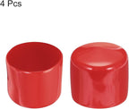 uxcell 4pcs Rubber End Caps 49mm ID Vinyl Round End Cap Cover Screw Thread Protectors Red, 40mm Height
