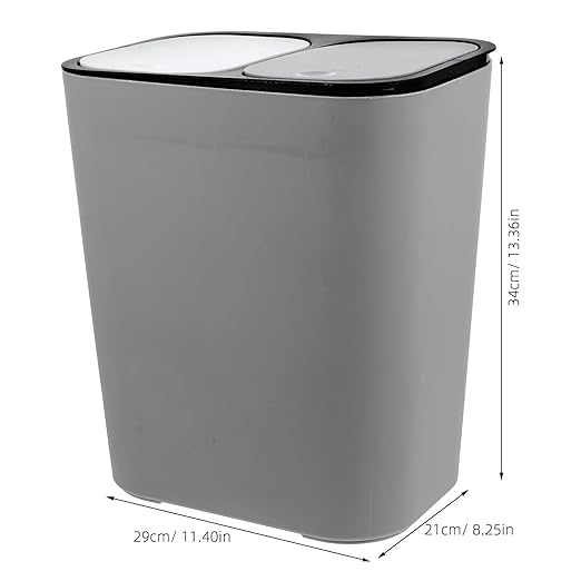 BESPORTBLE Dry and Wet Separation Trash Bin Dual Compartment Kitchen Garbage Can with Lid for Organized Waste Sorting and Clean Disposal in Home