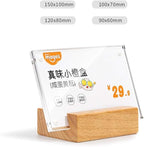 2 Pack Acrylic Label Holder Price Tag Displays Sign Holder Data Card Holder Table Top Sign Stand(100*70mm/3.94x2.76 inches)