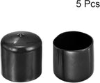 uxcell 5pcs Rubber End Caps 1 7/8"(47mm) ID Vinyl PVC Round Tube Bolt Cap Cover Screw Thread Protectors Black