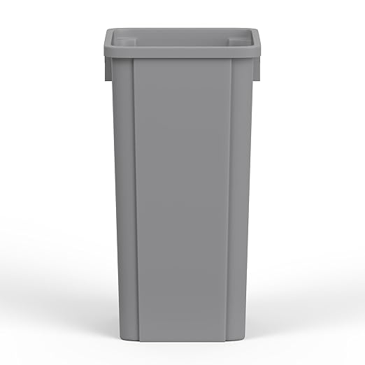 23 Gallon Gray Square Commercial Trash | Garbage Can - Outdoor, Office, Restaurant, School, Kitchen