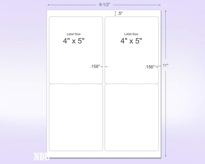 NextDayLabels - 8-1/2 x 11 Neon Color High Light Fluorescent Labels for Laser & Inkjet Printer (Green Fluorescent, 4 x 5-4 Per Page | 400 Labels)