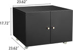 Print Mobile Printer Stand, Rolling Filing Cabinet, Lateral Office Filing Cabinet fits A4 or Letter Size for Home Office (Black, H17.72)
