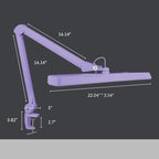 Neatfi XL 2,500 Lumens LED Task Lamp, 22 Inches Wide, 30W, 162 Pcs SMD LED, Eye-Caring, Desk Light with Clamp for Home, Office, and Study Room (Non-CCT, Lavender)