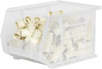 Akro-Mils 30239 AkroBins Plastic Storage Bins, Space-Saving Stackable Bins for Garage, Pantry, Craft Organization, 11-" x 8-" x 7-", Clear, 6-Pack
