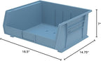 Akro-Mils 30250 AkroBins Plastic Storage Bins - Hanging Stacking Containers, 15x16x7-Inch, Light Blue (6-Pack)