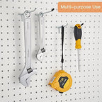 L Shape Pegboard Hooks, 4 Inch 50-Pack, Sturdy Galvanized Metal, Suitable for 1/4 and 1/8 Inch, Rubber Tipped, For Garage, Office, Kitchen, Store (Silver)